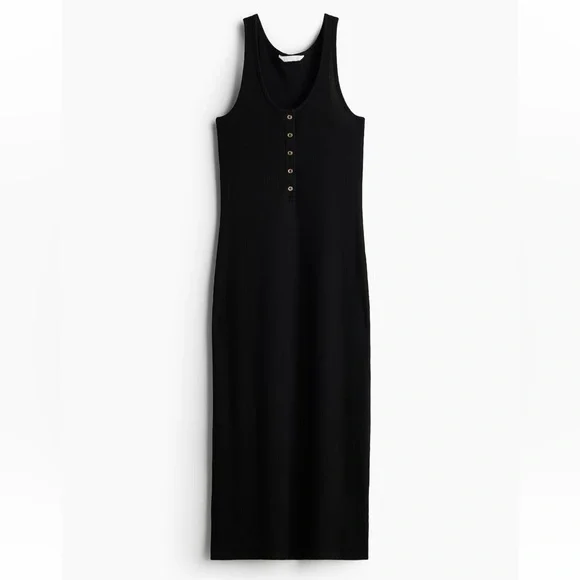 h&m black jersey dress Boden Women's Mia V-neck Jersey Midi Dress in Black main image 0
